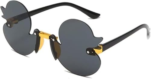 Wyjuan Rahmenlose Sonnenbrille mit Cartoon-Motiv Little Duck, für Jungen und Mädchen, Kopiergezeiten, Sonnenschutz, Mädchen, Geschenke (grau)