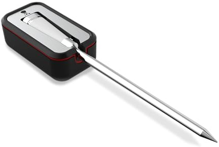 Weber Smart Wireless Temperaturfühler mit Ladegerät/Bluetooth & WiFi, genaue Temperaturkontrolle per App – Weiß (3401151)