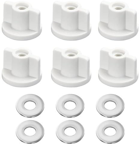 YOGAZEN WC Sitz Rückmuttern Set, Wc Sitz Befestigung, 6-teiliges Befestigungsset für Toilettensitze, Ersatz für WC Sitz Halterung, Robuste Schraubenmuttern für einfache Montage und Fixierung