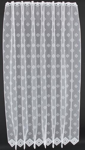 Gardinen Kranzusch Scheibengardine Quadrate 180x92 cm H/B weiß Bistrogardine Vorhang Küche 1er Pack