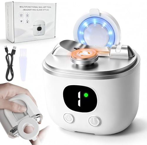 Electric Nail Clippers for Seniors,Adults & Baby,Dual-Blade 4 in 1 Automatic Nail Trimmer for Fingernail & Toenail with LED Light,2.5X Magnifier,3 Speeds,Dust Storage & USB-C Rechargeable,White