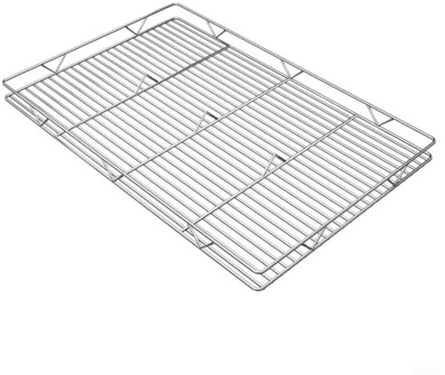 Minflora Grille de cuisson en acier inoxydable, 50 x 40 cm, grille épaisse, résistante à la rouille, accessoire de barbecue pour barbecue en plein air