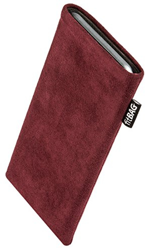 fitBAG Classic Weinrot Handytasche für Apple iPhone 5 / 5s / SE 16GB 32GB 64GB Tasche aus original Alcantara mit Microfaserinnenfutter | Hülle mit Reinigungsfunktion | Made in Germany