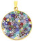 Glass Of Venice Pendentif Millefiori Moyen Multicolore dans Un Cadre plaqué Or 26 mm