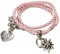 Alpenflüstern Trachten-Wickelarmband Edelweiß - Damen-Trachtenschmuck, Trachtenarmband, Kordel-Armband rosé-rosa DAB026