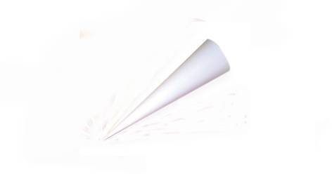 Schultüten-Rohling 70cm rund verstärkt weiss ohne Verschluss, Verpackungseinheit: 5 Stück