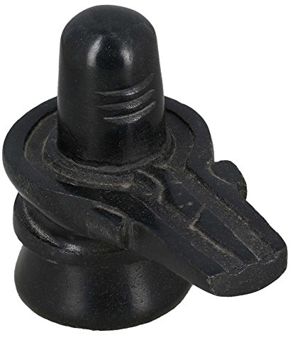Hindu God Shiva Lingam Statue for Puja, Stone Carving, Portable Size for Travel