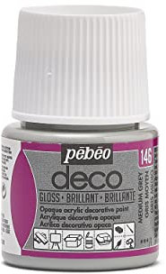 PEBEO - Pintura acrílica multisoporte - Color Opaco - Acabado Brillante - Color Gris Neutro - 45ml