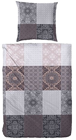 Bettwäsche Edelflanell 135 x 200 cm Grau Lila