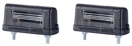BUL BARS 2 x Kennzeichenleuchte 12V 24V mit E-Prüfzeichen Nummernschildleuchte Kennzeichenbeleuchtung Kennzeichen Auto Rück Hinten Paar LKW PKW KFZ Set Birne