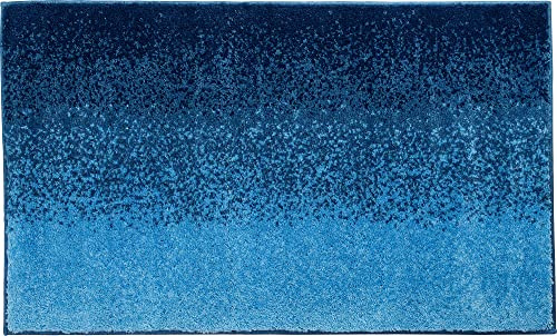 Erwin Müller Badematte, Badteppich, Badvorleger blau Größe 60x100 cm - rutschhemmend, weich und flauschig, für Fußbodenheizung geeignet