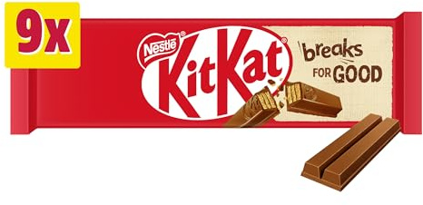 KitKat 2 Finger Milk Chocolate Biscuit Bar Multipack, Pack of 9