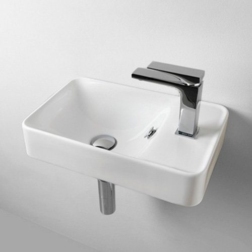 Lavabo Lavabo lavamani pequeño suspendido Savon de cerámica 45 x 27,5 cm