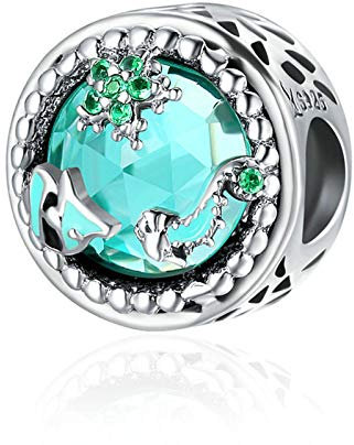 Charm-Anhänger Herz des Ozeans, 925er Sterlingsilber, für Pandora-Charm-Armbänder, Sterling-Silber