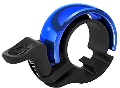 Knog Oi Classic Groß Fahrrad Klingel 23,8-31,8 mm Bike Bell Glocke Design Slim MTB Laut Ringförmig, KNCL, Farbe Schwarz Blau