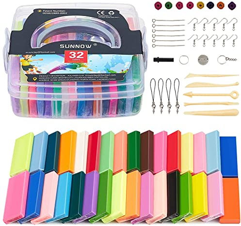SUNNOW Modelling Clay Set, 36 Colors Art Craft KIT for Kids, Includes Tools, Accessories, Oven Bake Polymer Clay DIY Kit for Kids/Creative Toy