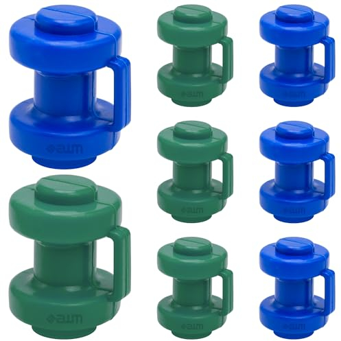 awm Trampolin Endkappen Set *BLAU/GRÜN 8 Stück Schutzkappen 25 mm - Innenliegend - Sicherheitsnetz Kappen Abschlusskappen *INNEN