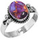 Jeweloporium Kupfer Lila Türkis Silber Ring Größe 70 (22,3), 925 Sterling Silber Ring für Damen, Oval Edelstein Handgefertigter Schmuck