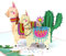 MOKIO® Pop-Up Karte – Lamas mit Kaktus – 3D Geschenkkarte zum Geburtstag, als Gutschein oder für Geldgeschenke, handgefertigte Klappkarte mit Umschlag