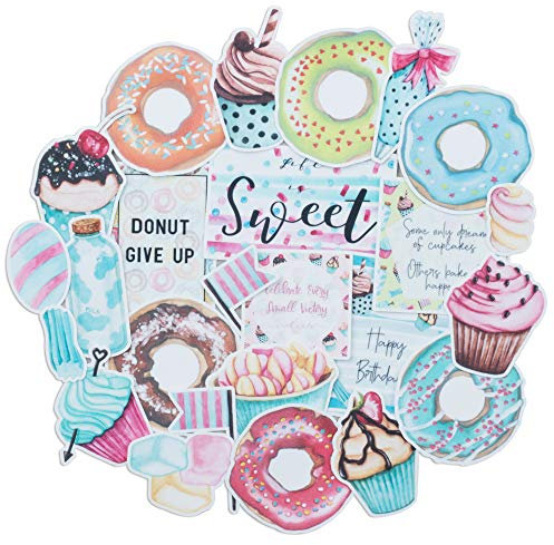 Navy Peony Delightful Süßigkeiten und Gebäck-Aufkleber (25 Stück) – niedlich, wasserdicht und langlebig | lustige Aufkleber für Tagebücher, Bastelarbeiten, Scrapbooks