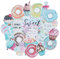 Navy Peony Delightful Süßigkeiten und Gebäck-Aufkleber (25 Stück) – niedlich, wasserdicht und langlebig | lustige Aufkleber für Tagebücher, Bastelarbeiten, Scrapbooks
