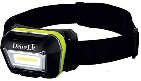 Drivelit Linterna Profesional COB Frontal 300 Lúmenes Recargable USB con Sensor de Movimiento