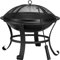 Yaheetech Braciere da Giardino Esterno Portatile con Copertura Protettiva e Attizzatoio per Terrazza da Campeggio/Raduno 54 x 54 x 50cm per Riscaldamento Nero