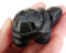 Lovionus89 Hand Geschnitzt Stein Kristall Schildkröte, 40mm kleine Schildkröte Tierfigur Tasche Statue Skulptur, Schwarzer Obsidian