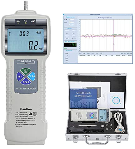 BAOSHISHAN Dinamometro digitale Tester per dispositivi di misura push-pull con interfaccia USB-RS232 Strumenti di misura della forza LCD Dinamometro (1000N)