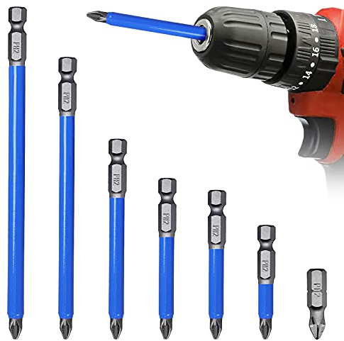 Biaungdo Lot de 14 Embouts Forets Magnétiques Antidérapants PH2 pour Tournevis Électriques Cruciformes (25 mm, 50 mm, 65 mm, 70 mm, 90 mm, 125 mm, 150 mm)