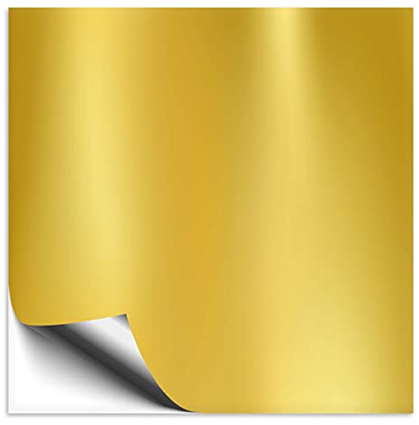 10 Stück Fliesenaufkleber gold 15x15 cm matt, Klebefolie für Fliesen in Küche & Bad, Fliesen einfach überkleben mit selbstklebender Fliesenfolie
