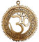 GURU JEE Messing Om Wandbehang mit Gayatri Mantra Graviert Dekorative Messing Om Religiöse Wanddekoration für Zuhause Tempel-Mandir