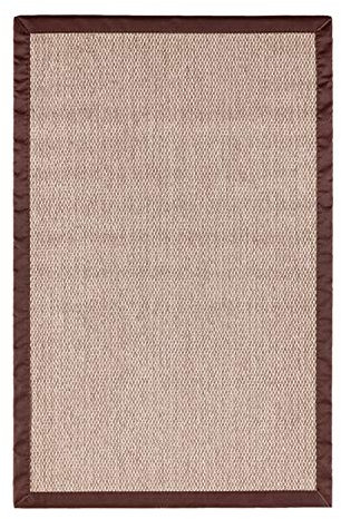 Alfombra Vinilica Premium con Ribete Lavable y Antideslizante, Alfombras de habitación PVC Resistentes de Alta Gama para Interior y Exterior, Alfombras Salon Estores Basic, Marrón Claro 80x150