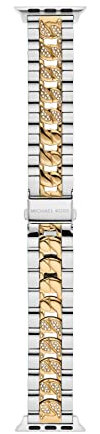 Michael Kors Armband für Apple Watch; Edelstahl-Smartwatch-Armbänder für Damen; kompatibel mit Apple Watch 38 mm, 40 mm, 41 mm, Silber-/Goldkette, One Size, Benutzerdefiniert