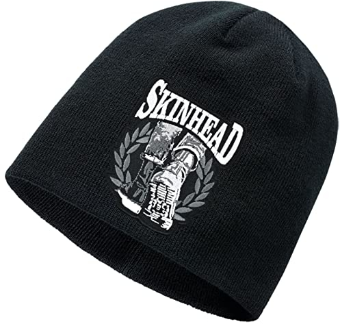 Männer Beanie mit Aufnäher Skinhead a Way of Life Front oi Boots Skins Clothing