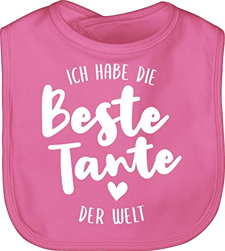 Baby Lätzchen - Strampler Mädchen & Junge - Ich habe die beste Tante der Welt - Unisize - Pink - lustige babysachen sachen für neugeborene tanten schlabberlatz babykleidung sprüche zur geburt