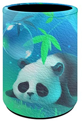 STUOARTE Trousse à crayons ronde multifonction avec motif panda 3D