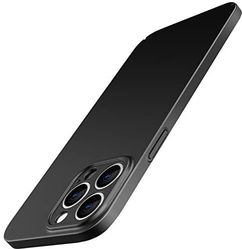JETech Upgraded Slim (0.85 mm Thin) Case for iPhone 13 Pro Max 6.7-Inch, Camera Lens Cover Full Protection, Ultra Thin Lightweight Matte Hard PC, Support Wireless Charging (Black)