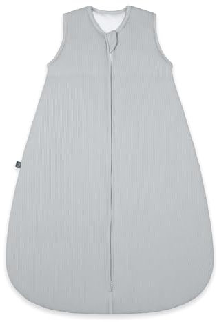 emma & noah Baby Schlafsack 2.5 TOG, Strampelsack für den Herbst und Winter in vielen Farben, Bio-Baumwolle, OEKO-TEX Zertifiziert, Schlafsack für Neugeborene (Essential Grau, 110 cm)