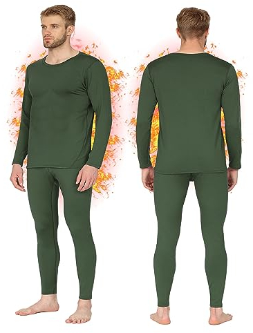 HEROBIKER Men's Thermal Underwear Set Ski and Winter Underwear Fleece Lined