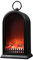 LED Kamin schwarz mit Flammen Effekt - 25 cm - Deko Elektrokamin mit Timer - Künstliches Feuer mit USB Anschluss und Batterie betrieben