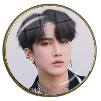 Broche Kpop Stray Kids - 20 mm/25 mm - Cabochon dôme en verre pour vêtements, sac à dos, décoration de bijoux, fans - Cadeau attrayant - Style hindou vintage - Dôme religieux, Verre