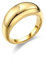 CRYSLOVE 18 Karat vergoldeter Croissant-Kuppelring für Frauen, gedrehter, geflochtener, klobiger Siegelring, minimalistischer Schmuck, Geschenke für Muttertag, Geburtstag, Gold, Silber