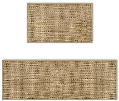Artoid Mode Lot de 2 tapis de cuisine lavables pour l'intérieur et l'extérieur - 43 x 73 cm et 43 x 118 cm