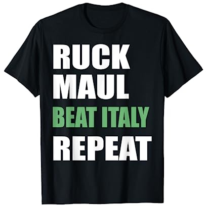 Funny Rugby Shirt Ruck Maul Smash Italy Repeat Funny Rugby T-Shirt