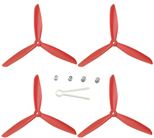 JoiJoy 3-Blattschraube Propeller CW CCW für Hubsan X4 H501S Ersatzteile, rot,
