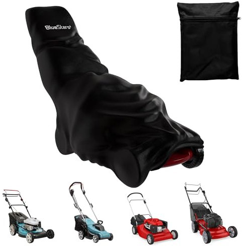 Outdoor Lawn Mower Cover - Heavy Duty 600D Polyester Oxford Fabric, Waterproof, UV Resistant Lawnmower Covers for Outside - Universal Fit Push Lawn Mowers