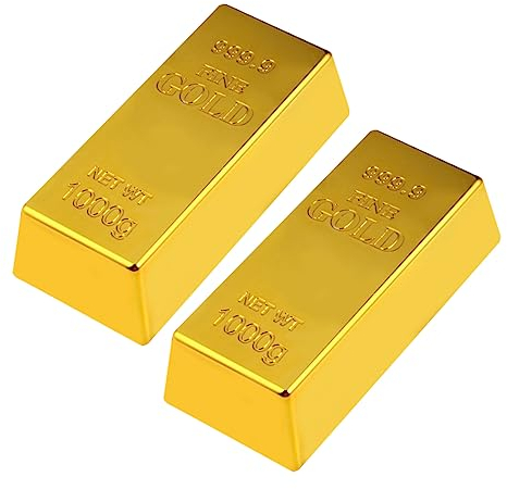 Toyvian 2 STK Simulationsgold Fotoverzierung Simulierte Stange Falscher Balken Stützstangen Stangen Zur Dekoration Faux-Bars Leistung Goldener Balken Barren Künstlich Plastik Ornamente