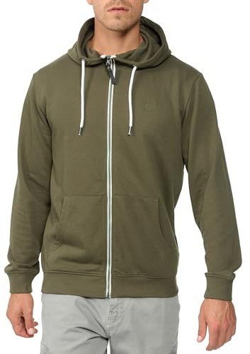 Indicode Herren INChristos Sweatjacke mit Kapuze und Reißverschluss | Hooded Jacket Kapuzenjacke für Männer Army XXL