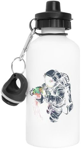 Suzetee Espace Gelée Bouteille D'eau En Acier Inoxydable De Flacon Réutilisable Blanc